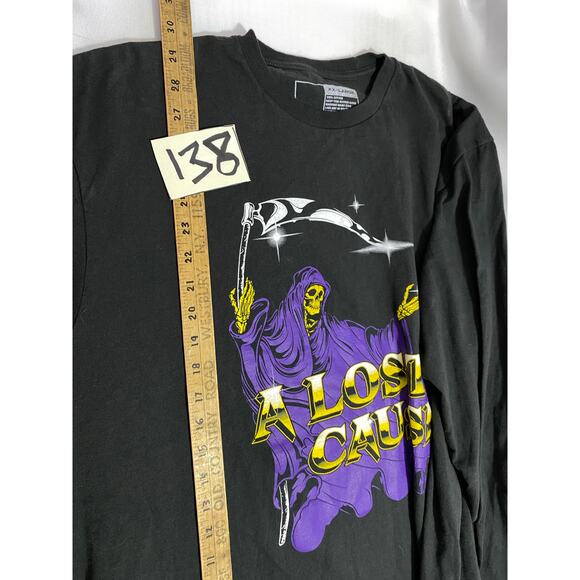 Grim Reaper A Lost Cause Black/Purple Long Sleeve Crew size 2XL - Picture 4 of 9